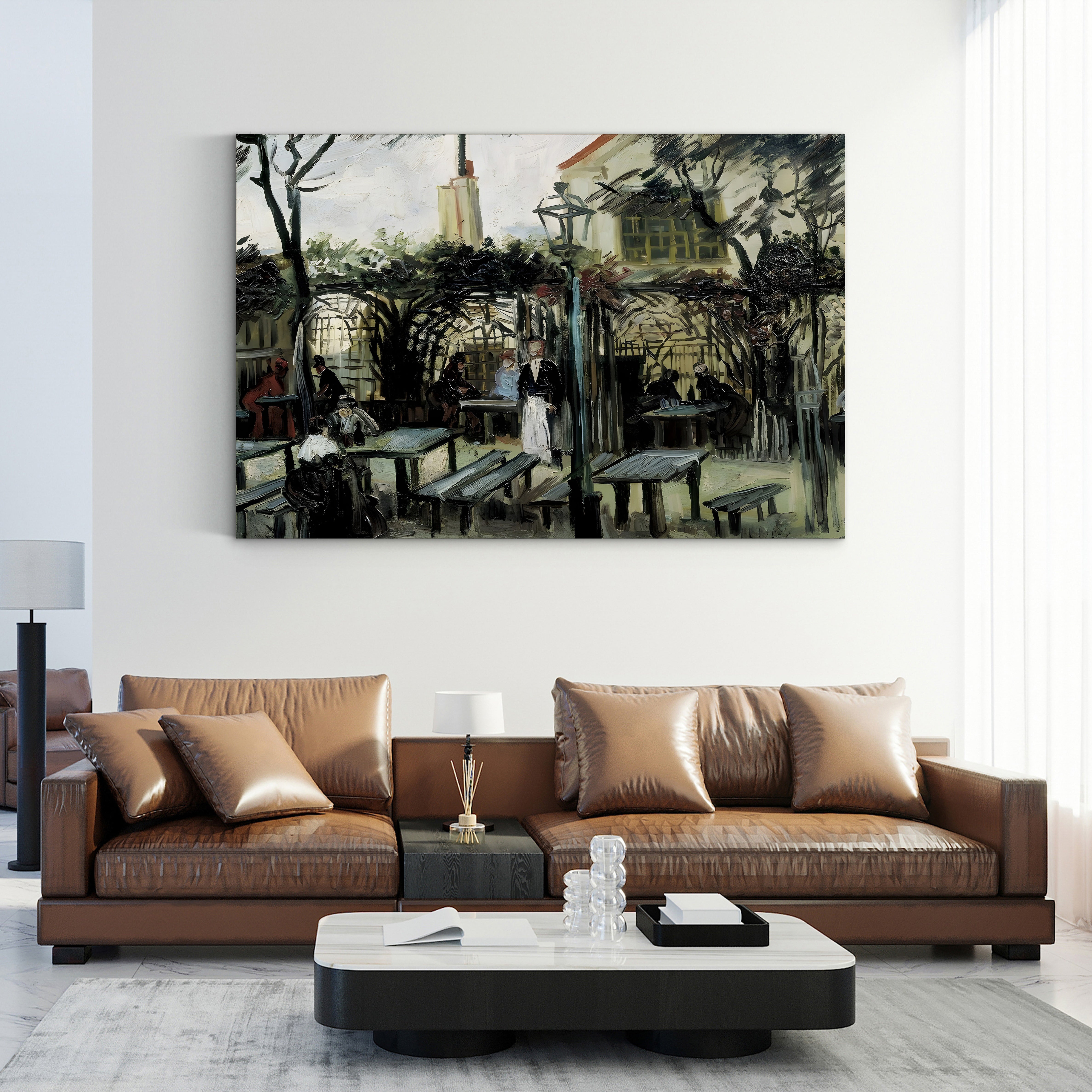 Terrace of the Café La Guinguette – Vincent van Gogh Wall Art | Post-Impressionist Paris Café Canvas Print