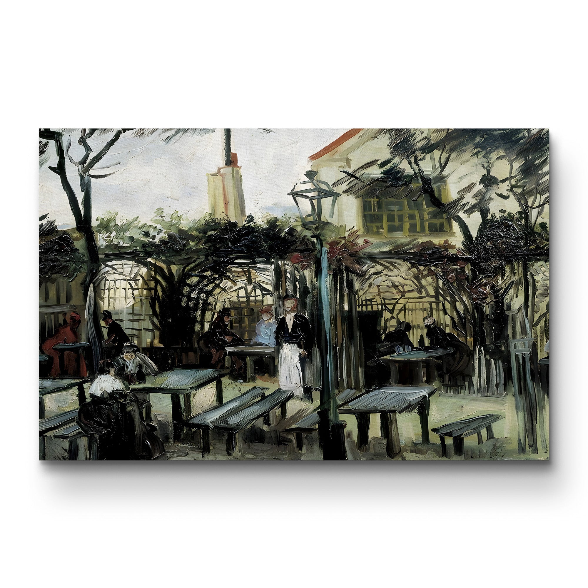 Terrace of the Café La Guinguette – Vincent van Gogh Wall Art | Post-Impressionist Paris Café Canvas Print