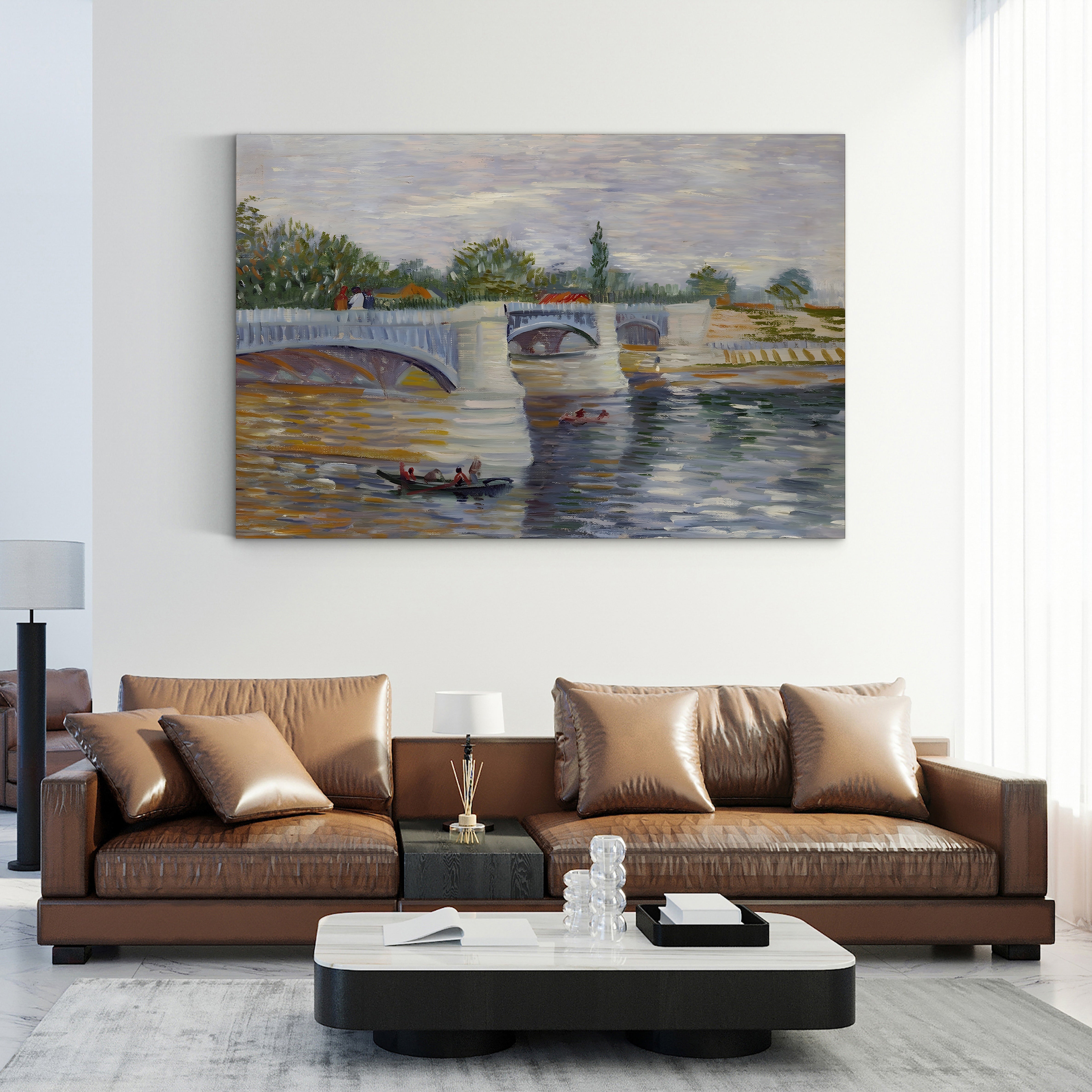 The Bridge at Courbevoie, 1887 – Vincent van Gogh Wall Art | Post-Impressionist River Landscape Canvas Print