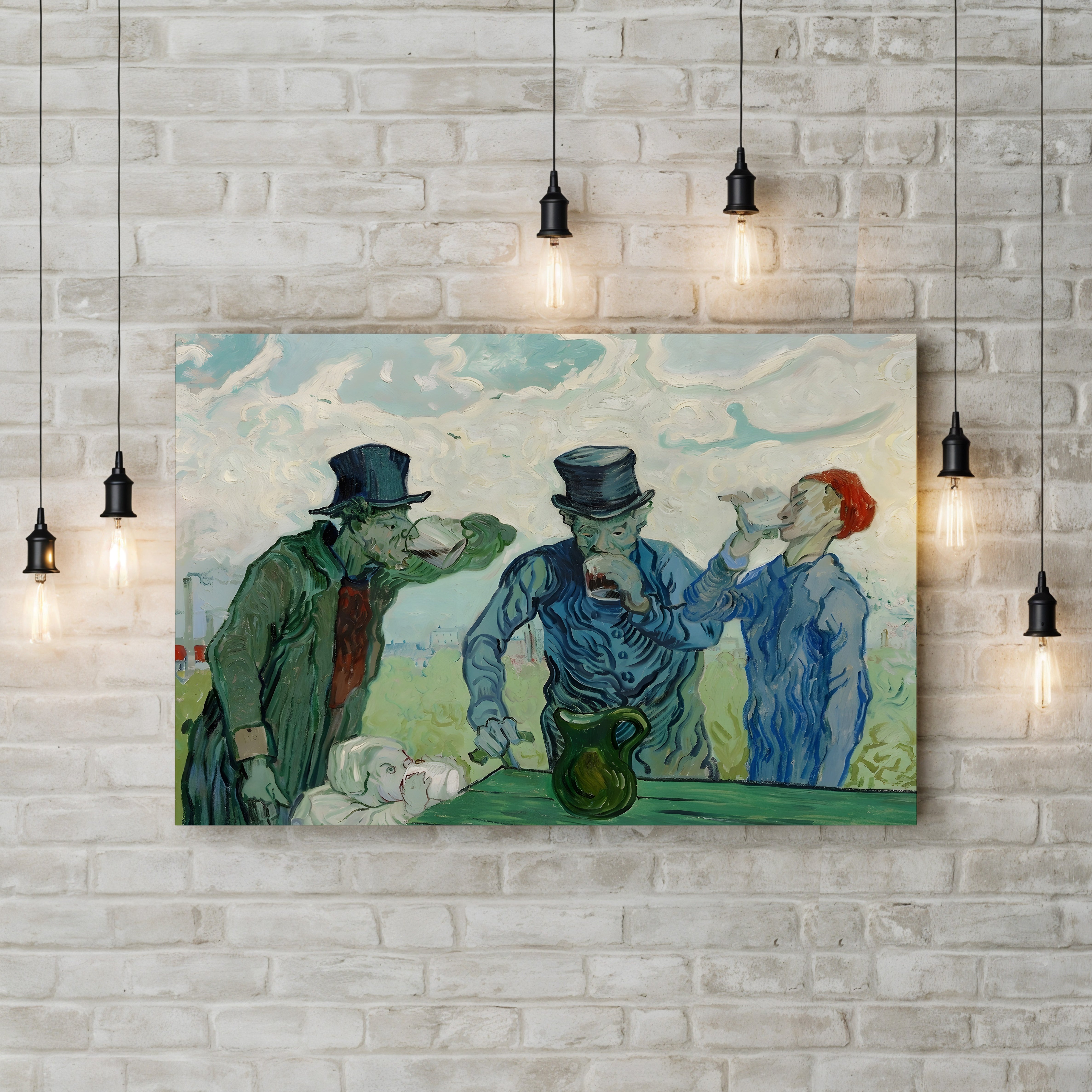 The Drinkers (After Daumier), 1890 – Vincent van Gogh Wall Art | Post-Impressionist Figure Canvas Print