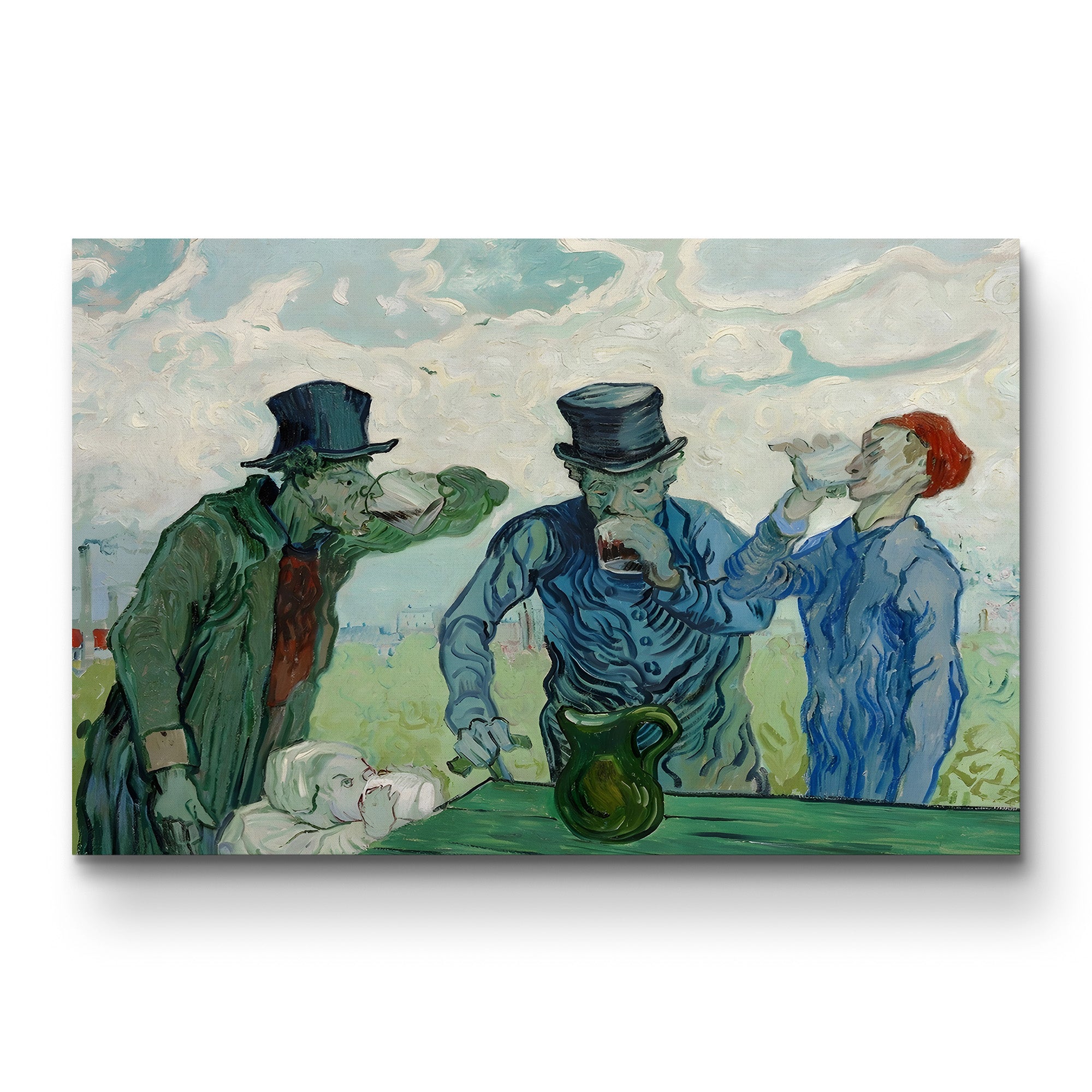 The Drinkers (After Daumier), 1890 – Vincent van Gogh Wall Art | Post-Impressionist Figure Canvas Print