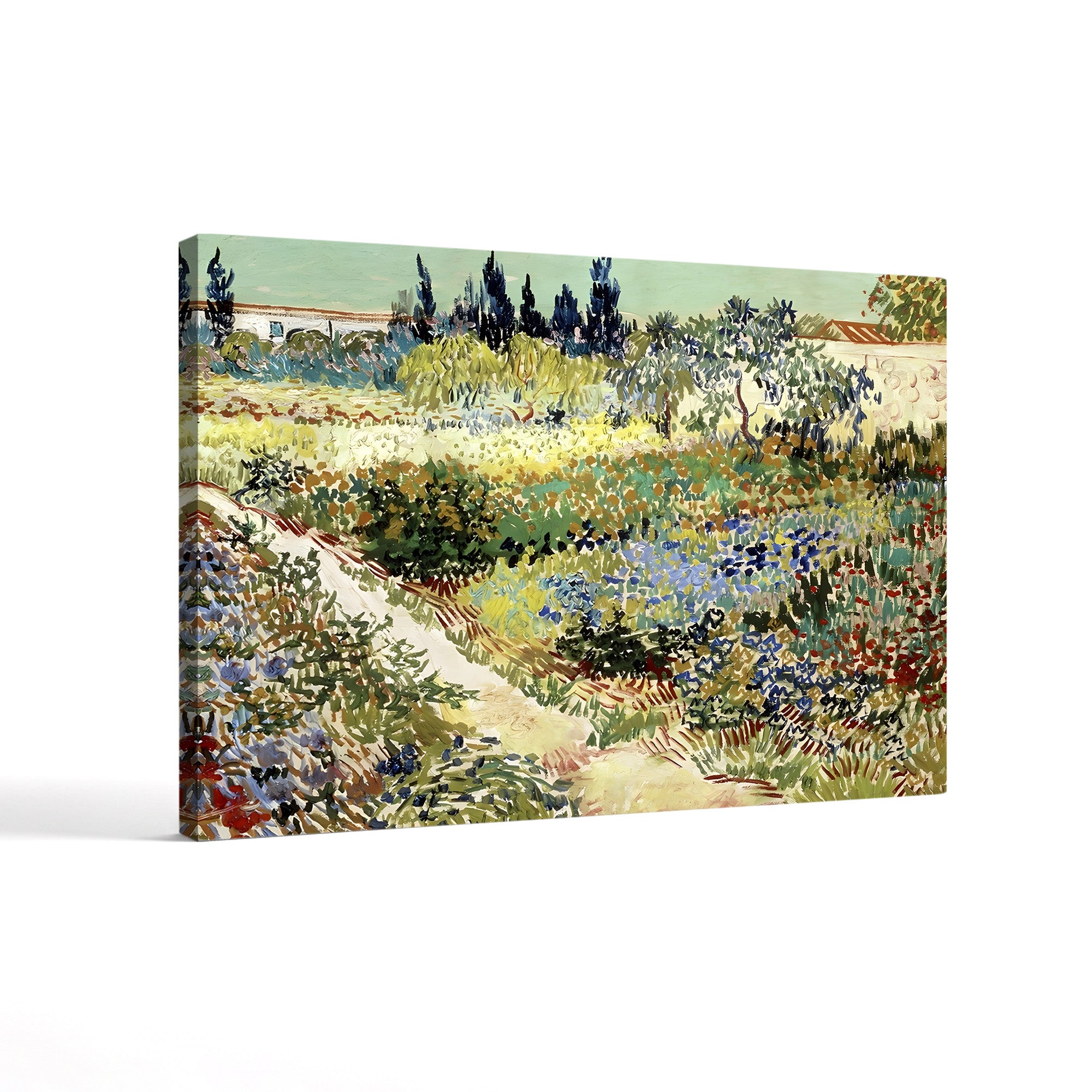 The Garden at Arles, 1888 – Vincent van Gogh Wall Art | Post-Impressionist Garden Canvas Print