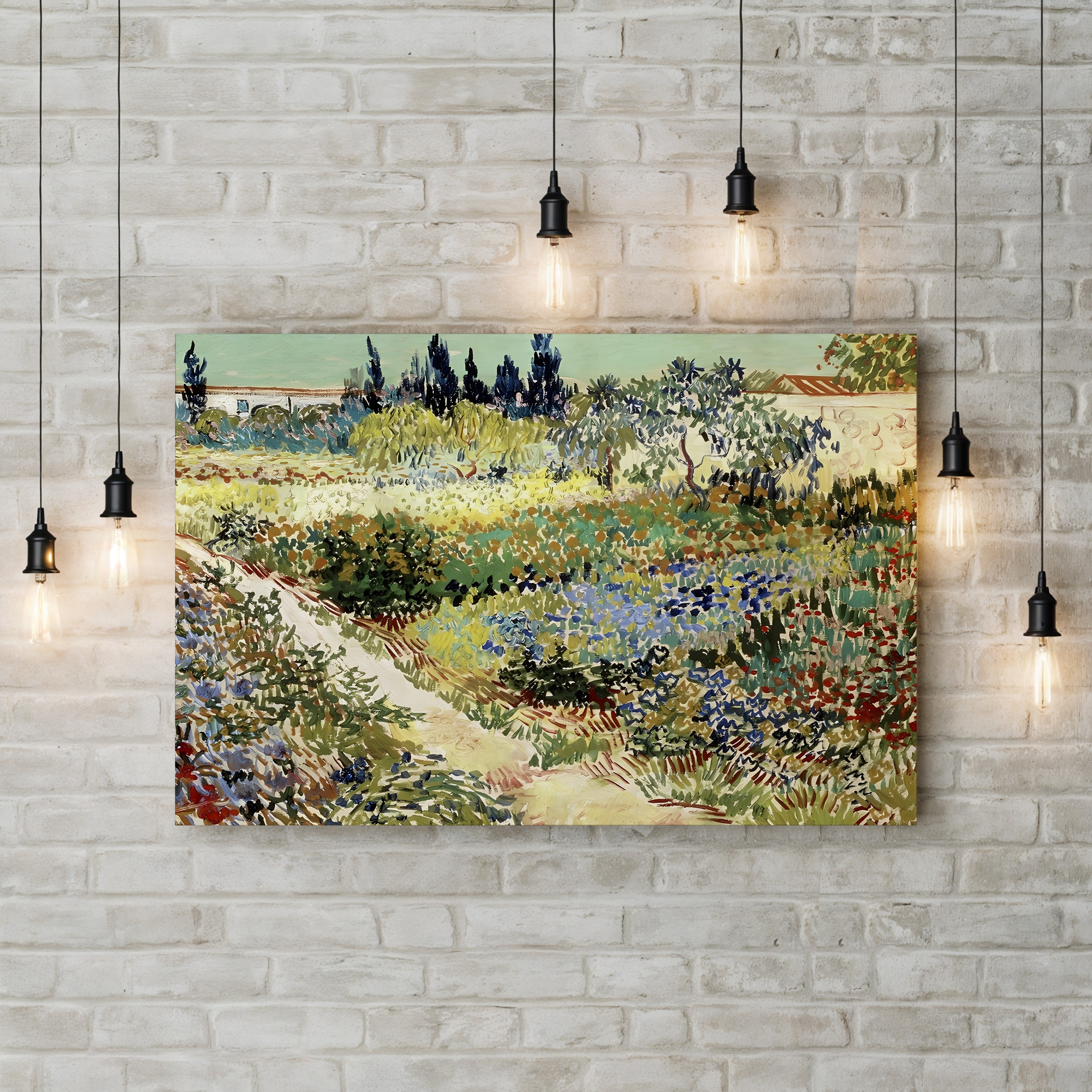 The Garden at Arles, 1888 – Vincent van Gogh Wall Art | Post-Impressionist Garden Canvas Print