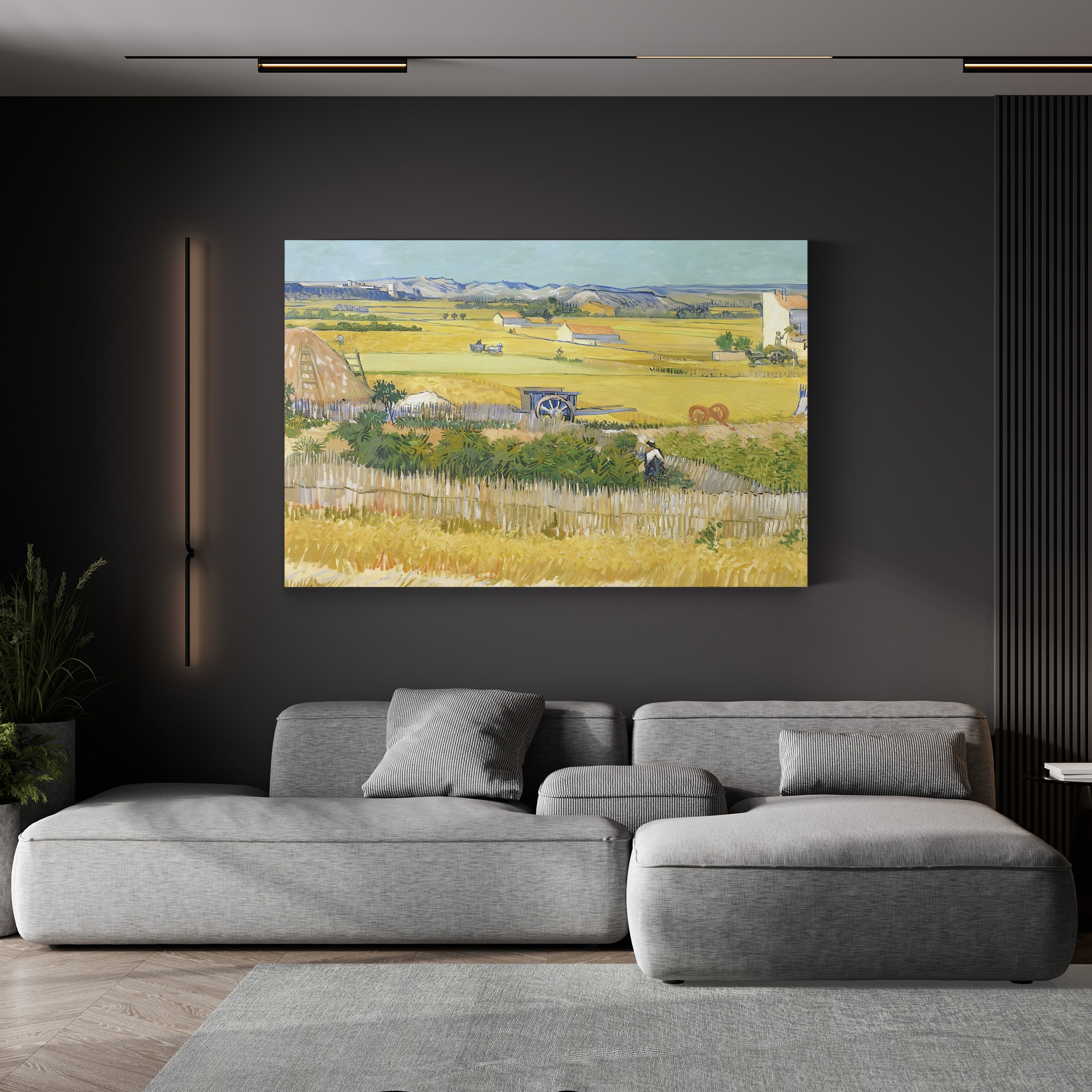 The Harvest, 1888 – Vincent van Gogh Wall Art | Post-Impressionist Arles Landscape Canvas Print