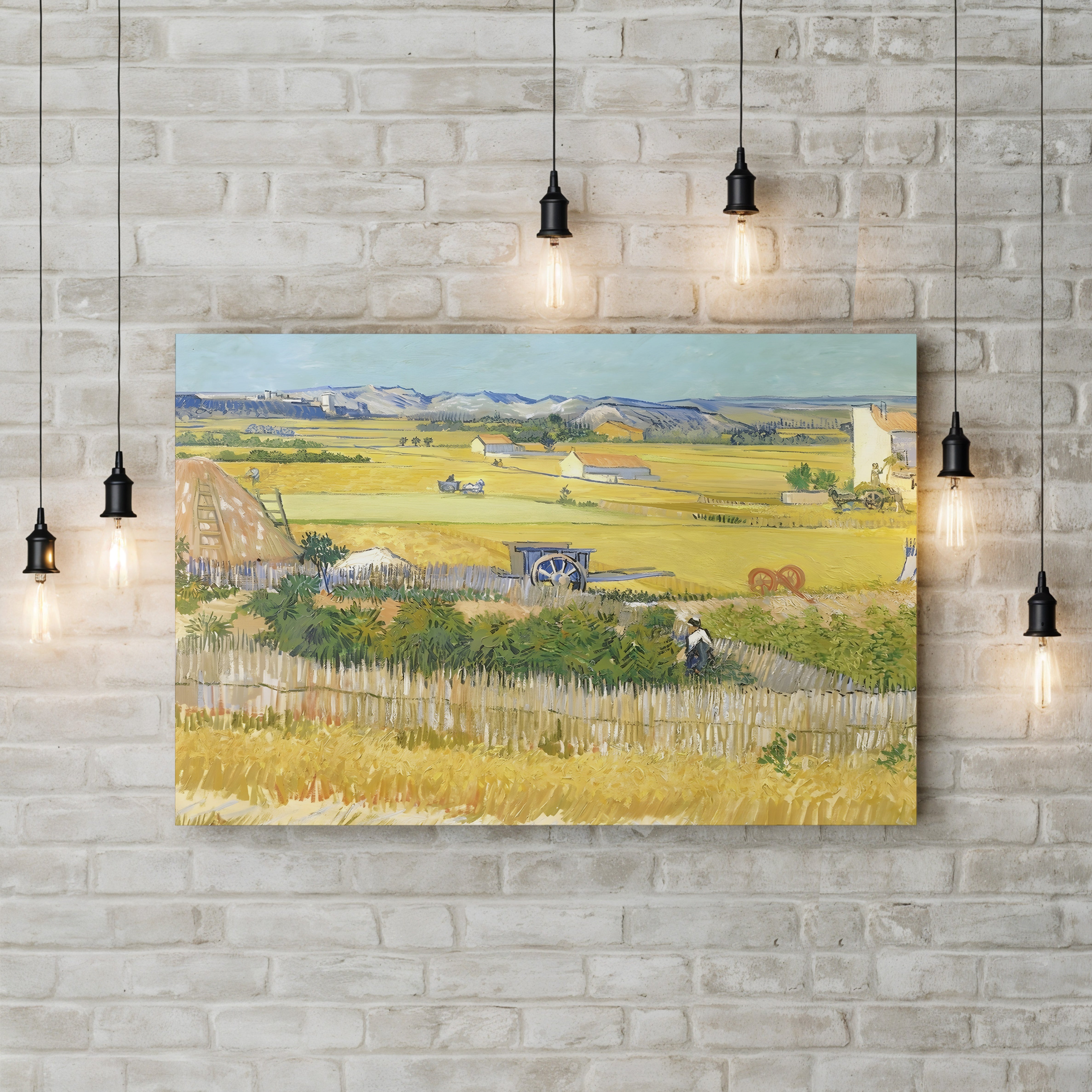 The Harvest, 1888 – Vincent van Gogh Wall Art | Post-Impressionist Arles Landscape Canvas Print