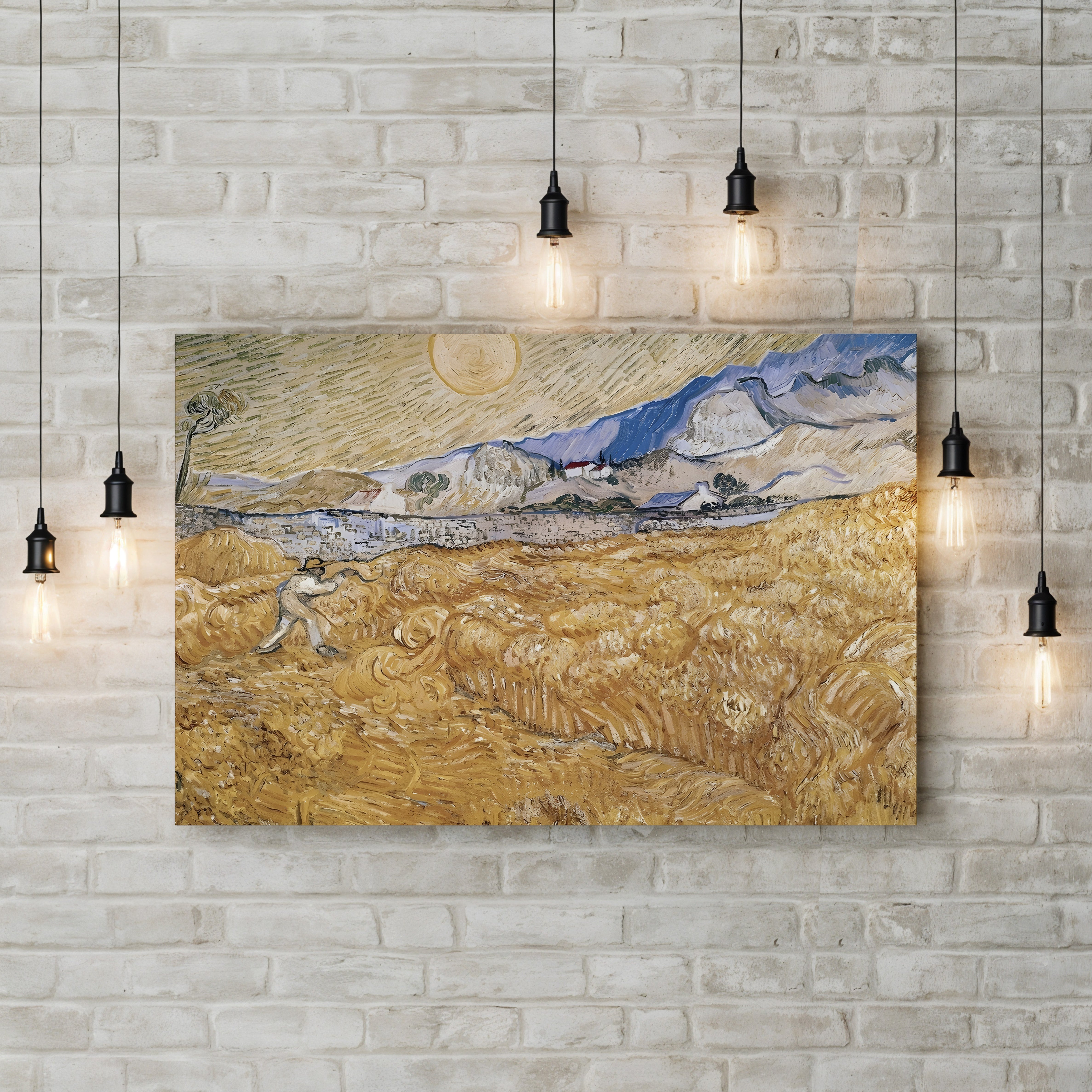 The Harvester, 1889 – Vincent van Gogh Wall Art | Post-Impressionist Figure Landscape Canvas Print