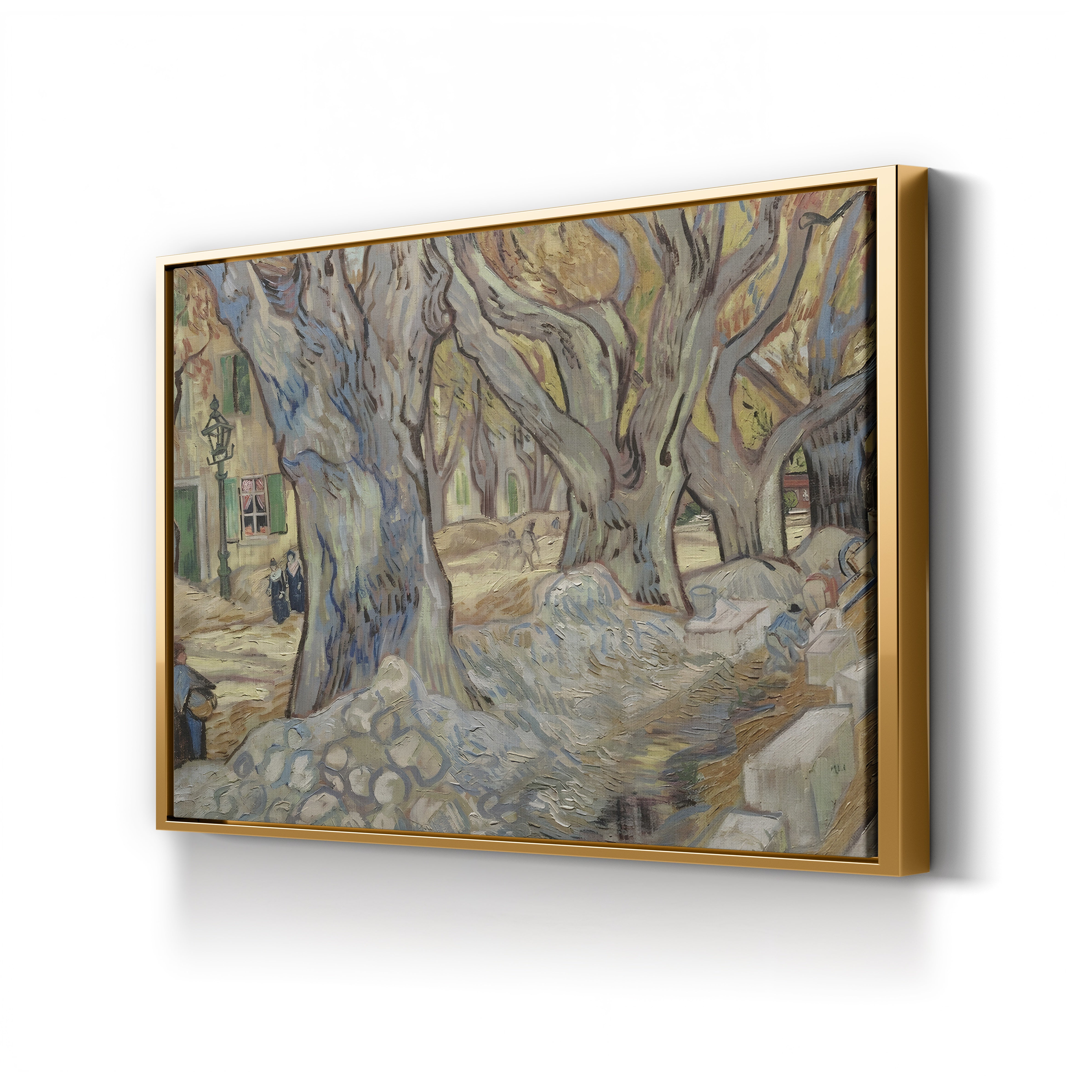 The Large Plane Trees (Road Menders at Saint-Rémy), 1889 – Vincent van Gogh Wall Art | Post-Impressionist Canvas Print
