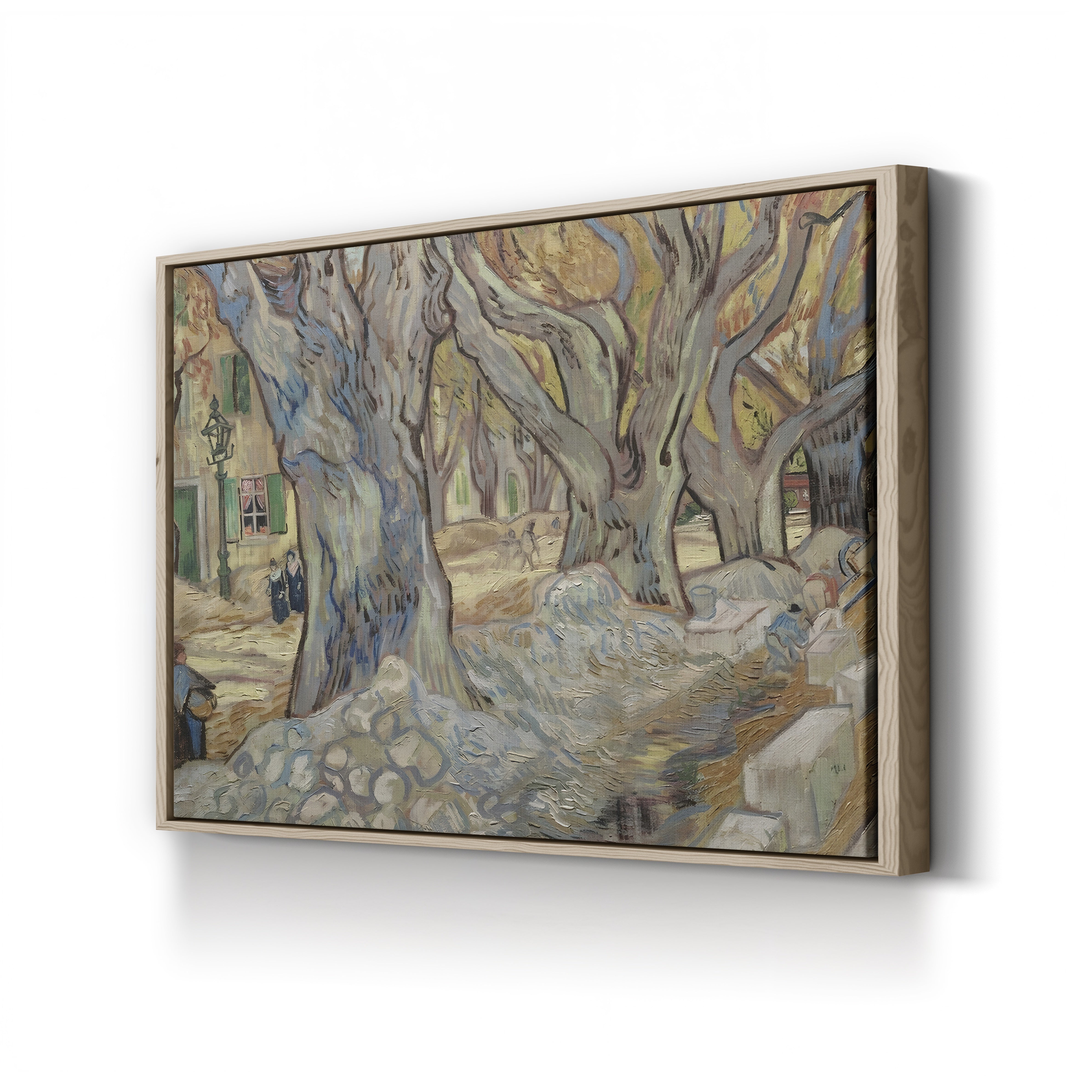 The Large Plane Trees (Road Menders at Saint-Rémy), 1889 – Vincent van Gogh Wall Art | Post-Impressionist Canvas Print