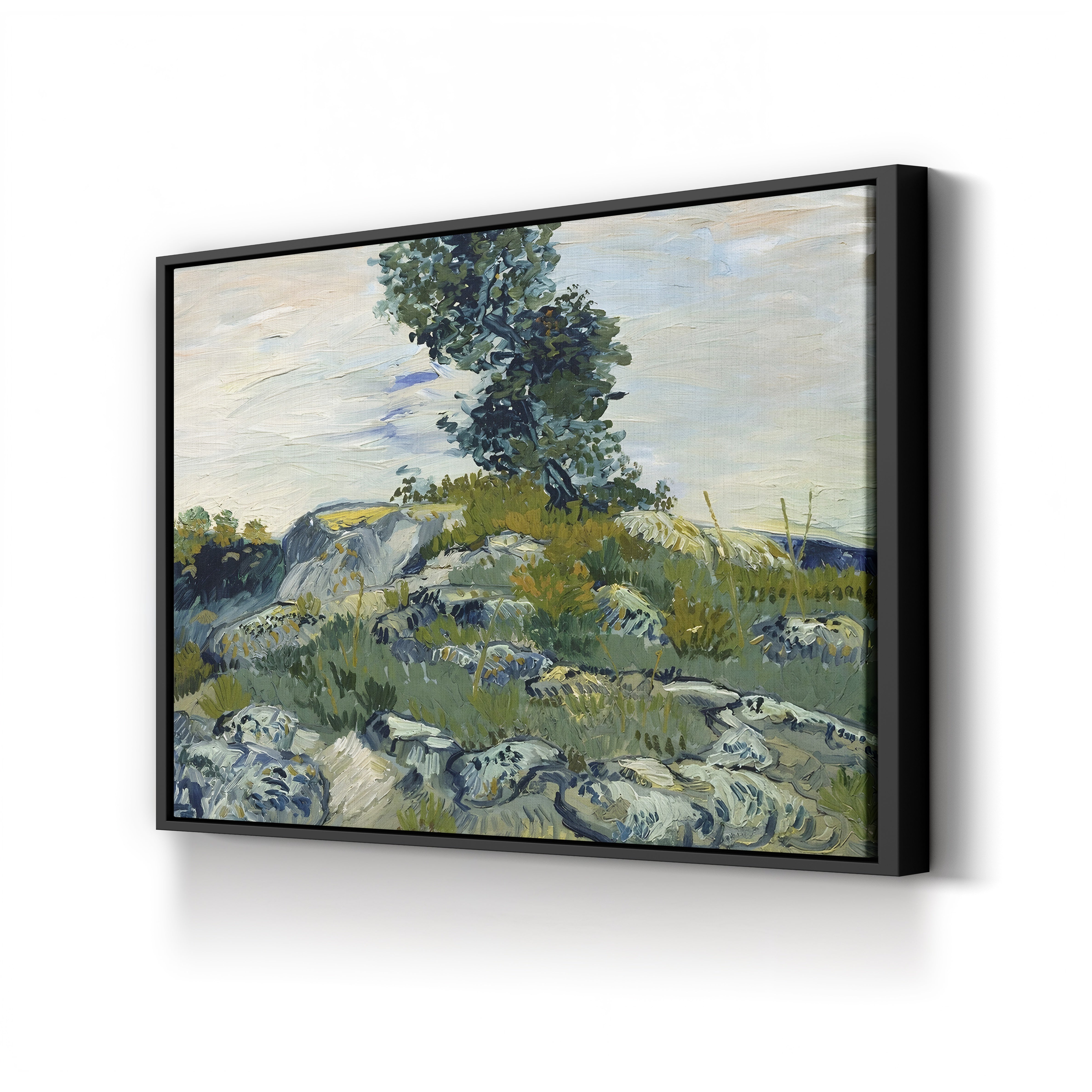 The Rocks, 1888 – Vincent van Gogh Wall Art | Post-Impressionist Arles Landscape Canvas Print