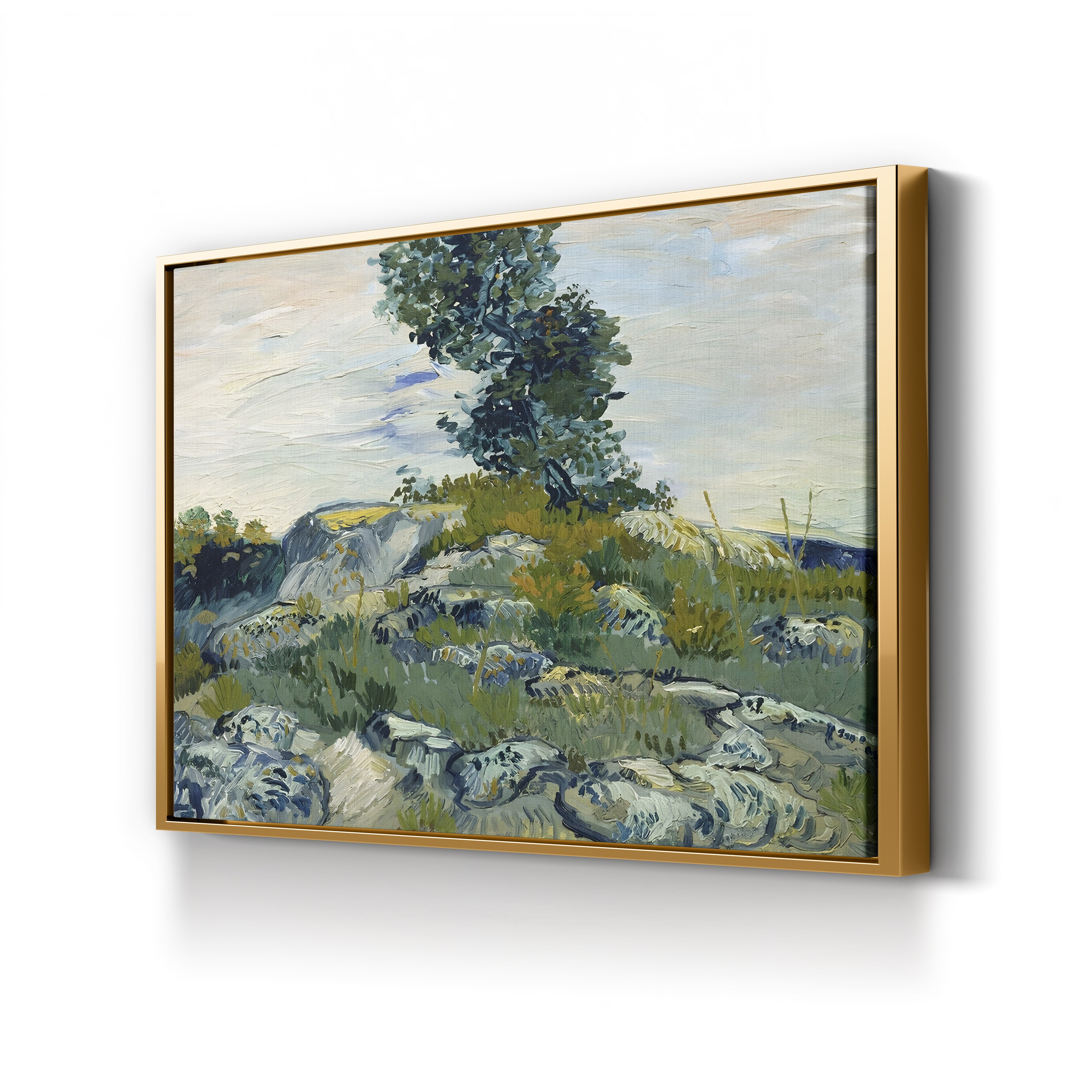 The Rocks, 1888 – Vincent van Gogh Wall Art | Post-Impressionist Arles Landscape Canvas Print