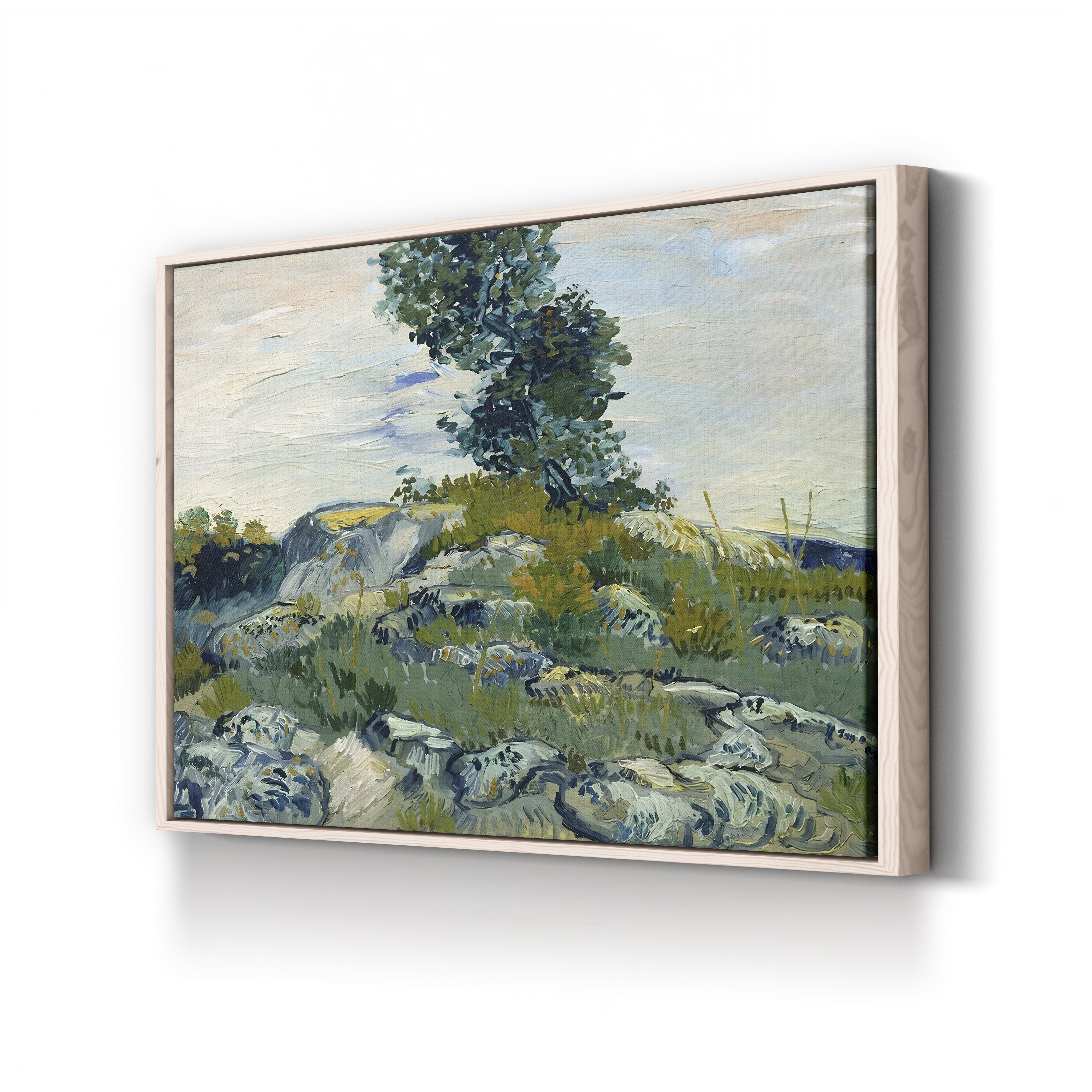 The Rocks, 1888 – Vincent van Gogh Wall Art | Post-Impressionist Arles Landscape Canvas Print