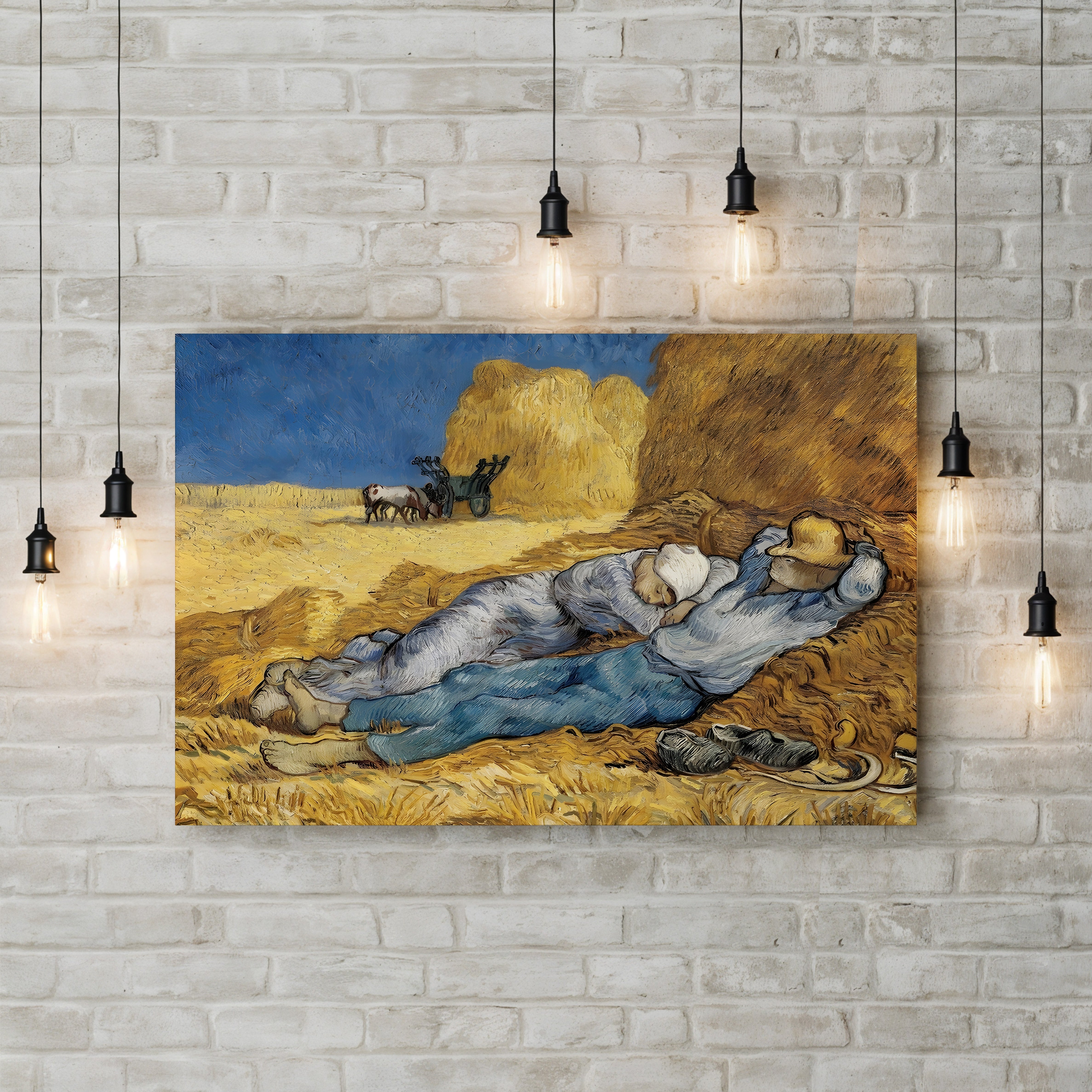 The Siesta (After Millet), 1890 – Vincent van Gogh Wall Art | Post-Impressionist Figure Canvas Print