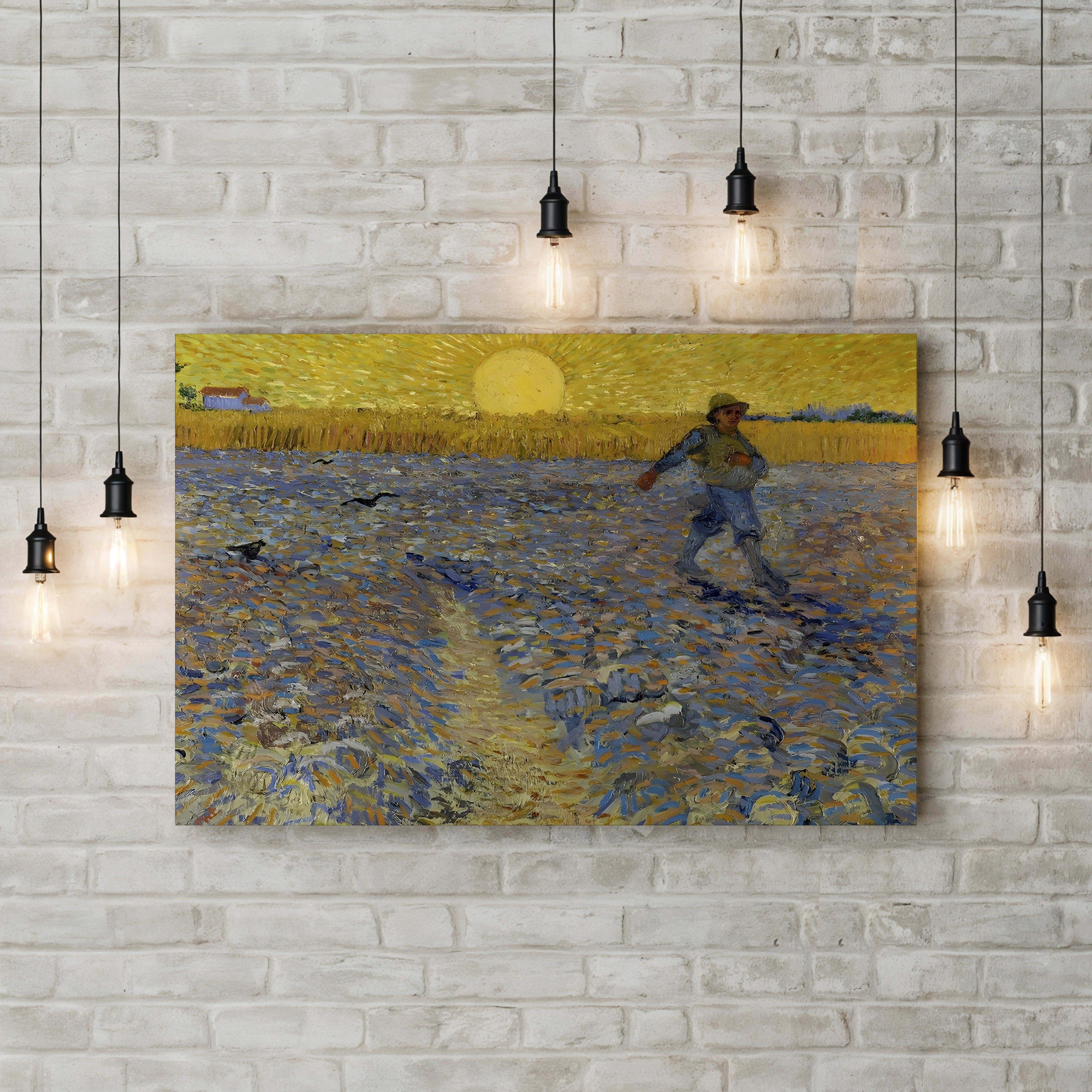 The Sower, 1888 – Vincent van Gogh Wall Art | Post-Impressionist Farm Scene Canvas Print
