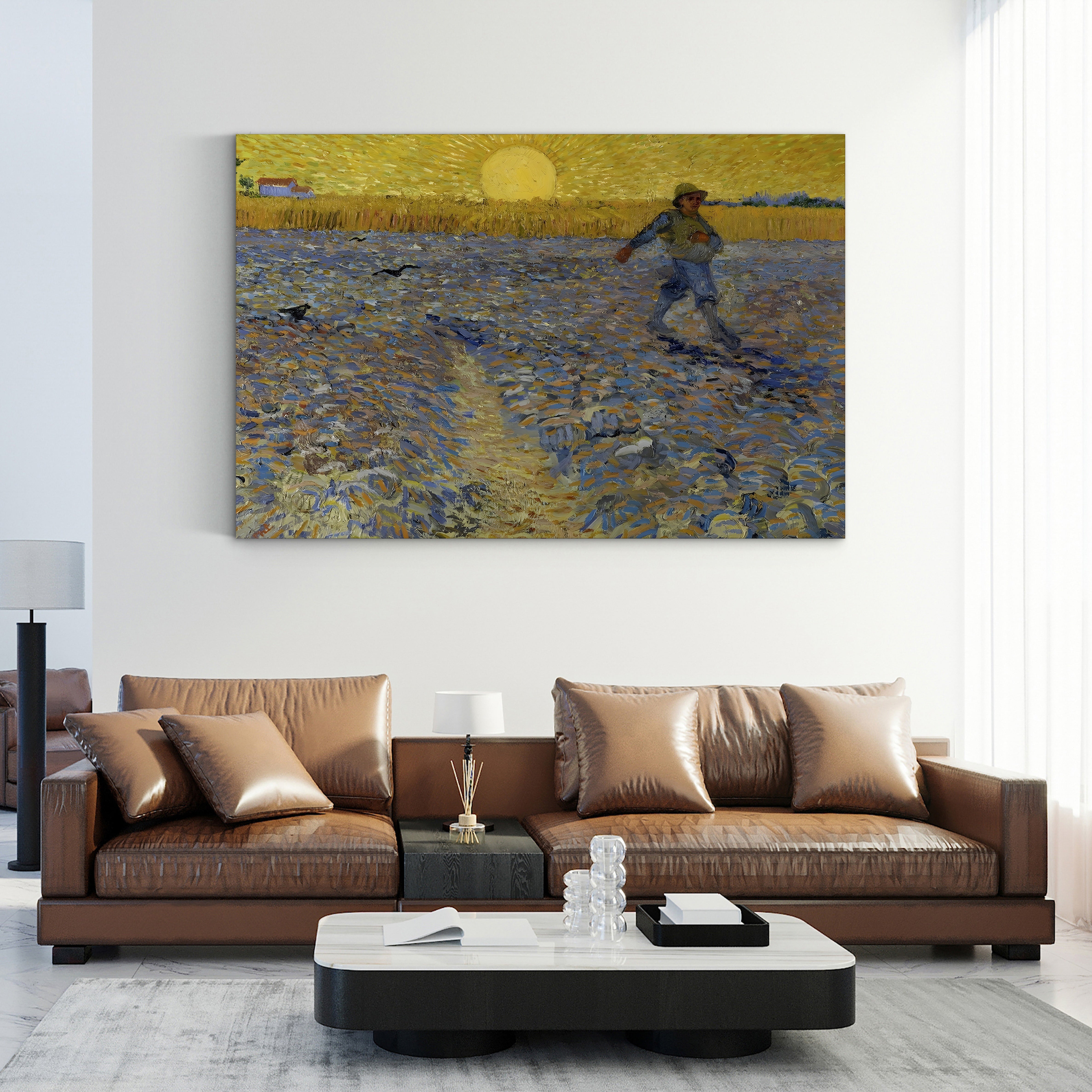 The Sower, 1888 – Vincent van Gogh Wall Art | Post-Impressionist Farm Scene Canvas Print