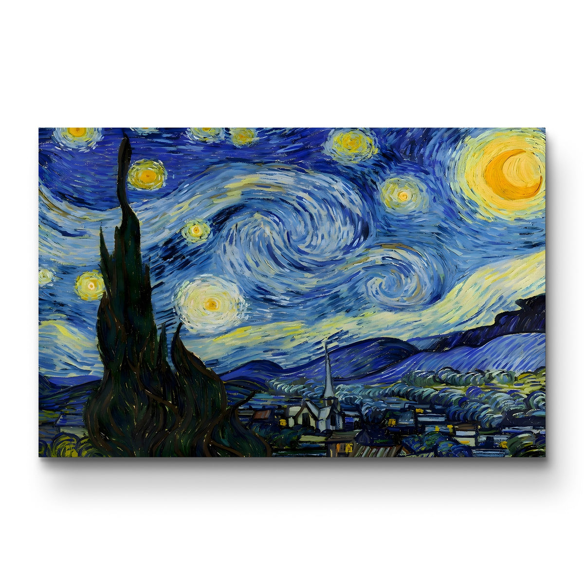 The Starry Night, c. 1889 by Vincent van Gogh canvas print, Standard unframed, front view