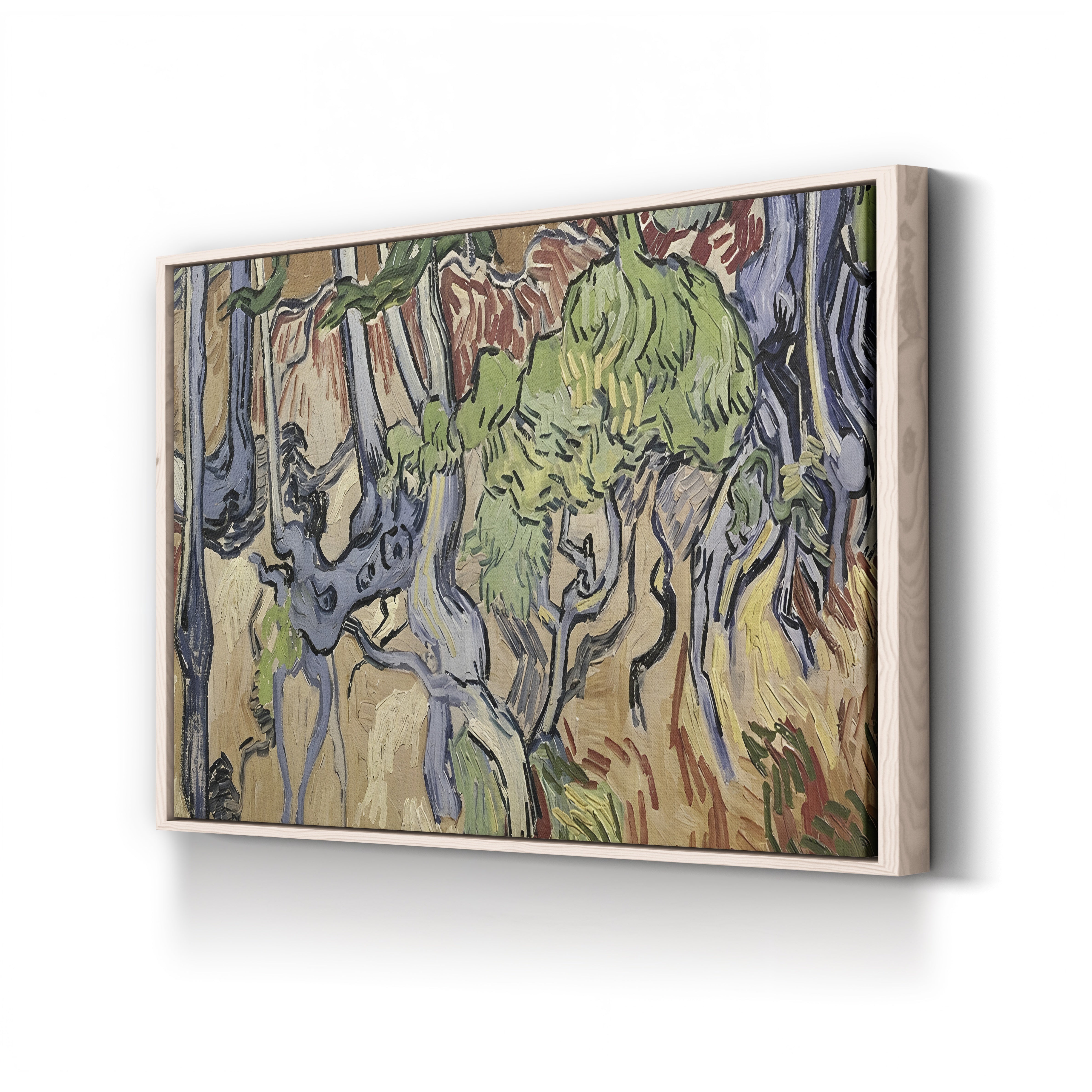Tree Roots by Vincent van Gogh canvas print in natural wood frame