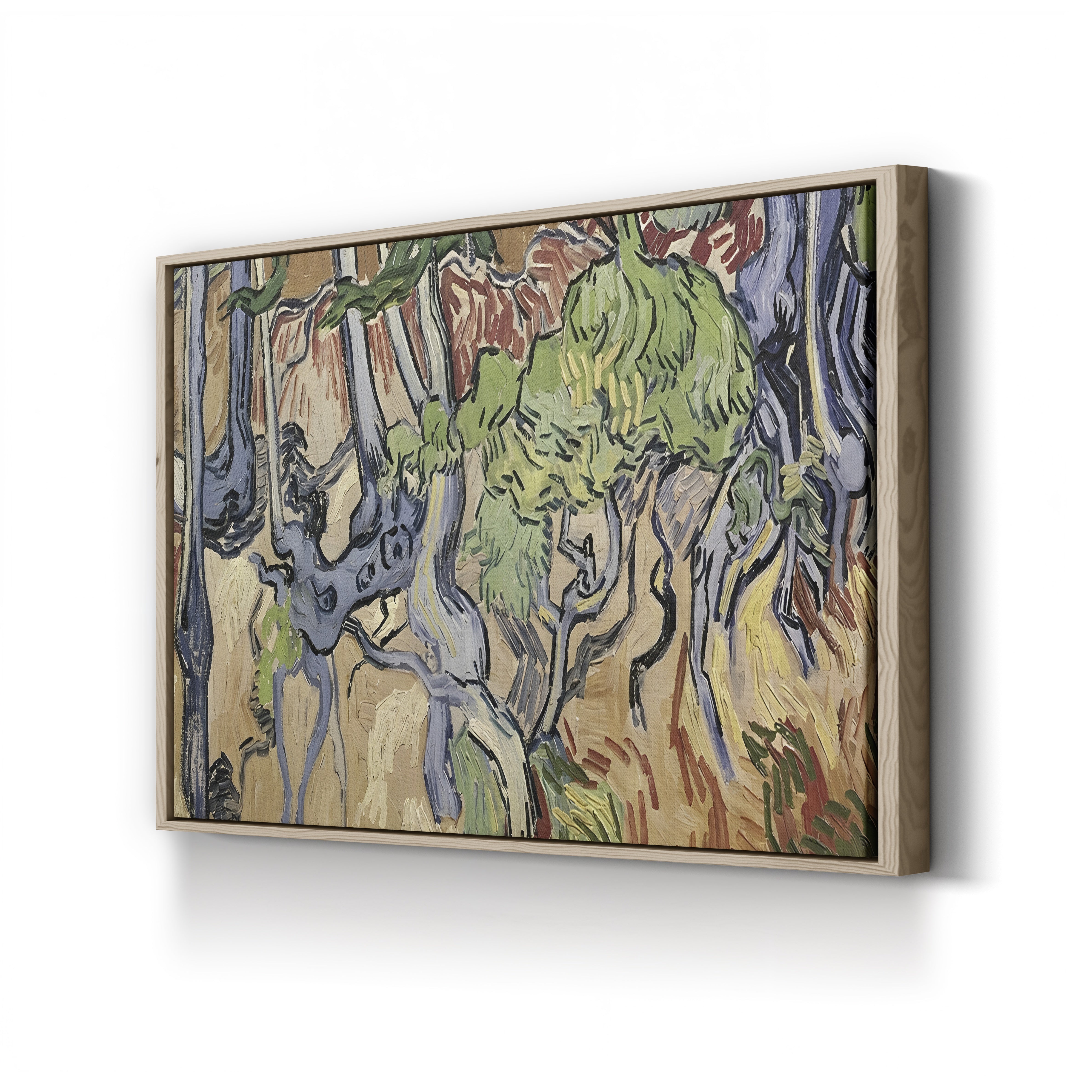 Tree Roots by Vincent van Gogh canvas print in oak frame