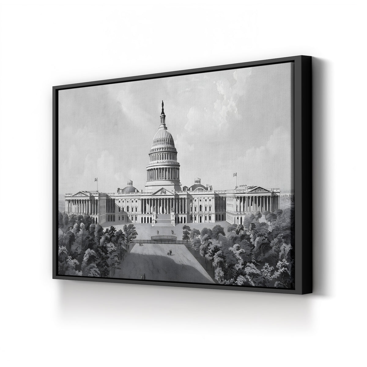 U.S. Capitol Building, Washington, D.C. canvas print in black frame