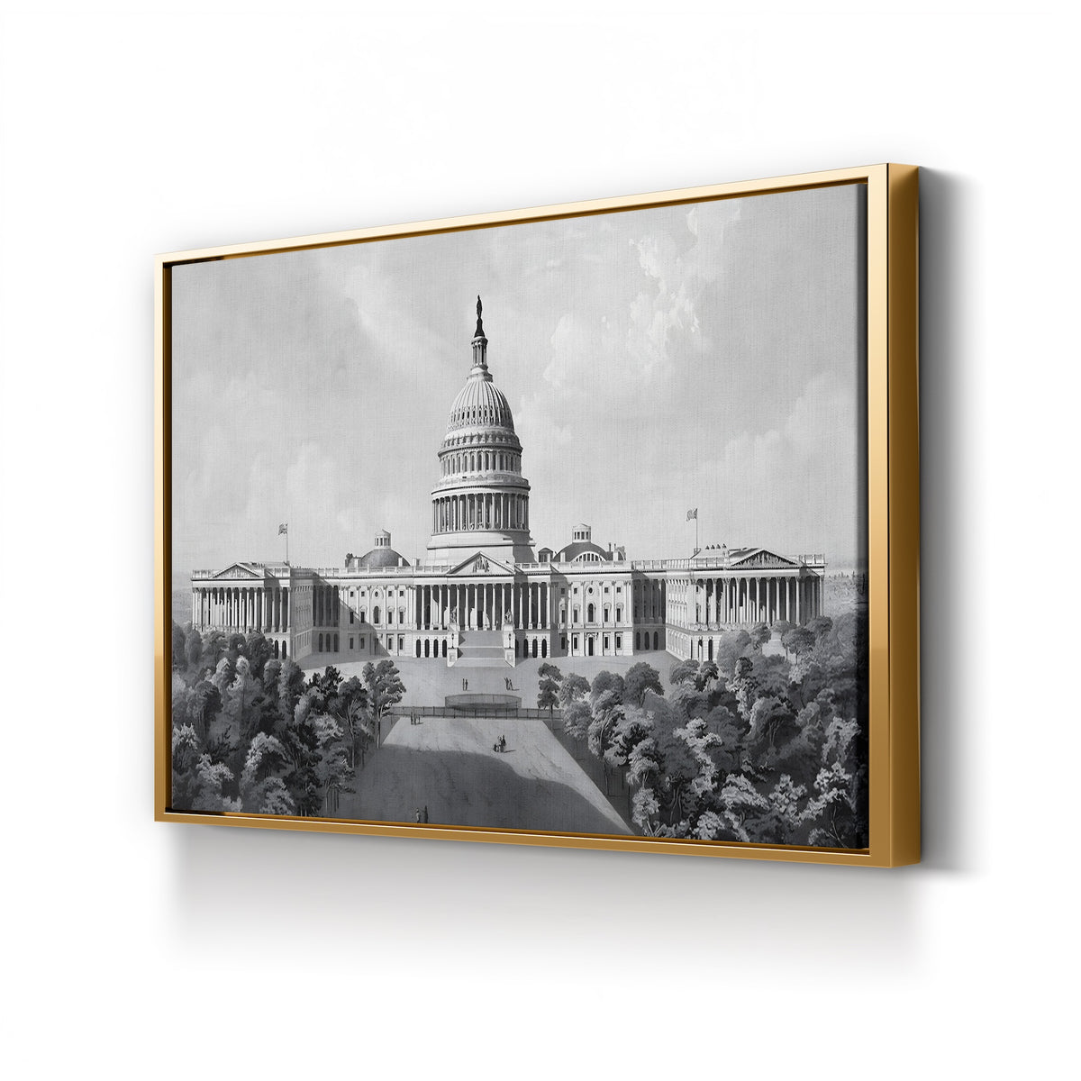 U.S. Capitol Building, Washington, D.C. canvas print in gold frame